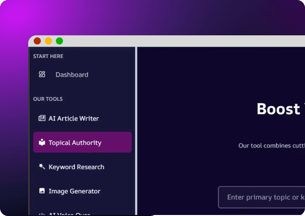 Access the Intelliwriter Topical Authority Map
